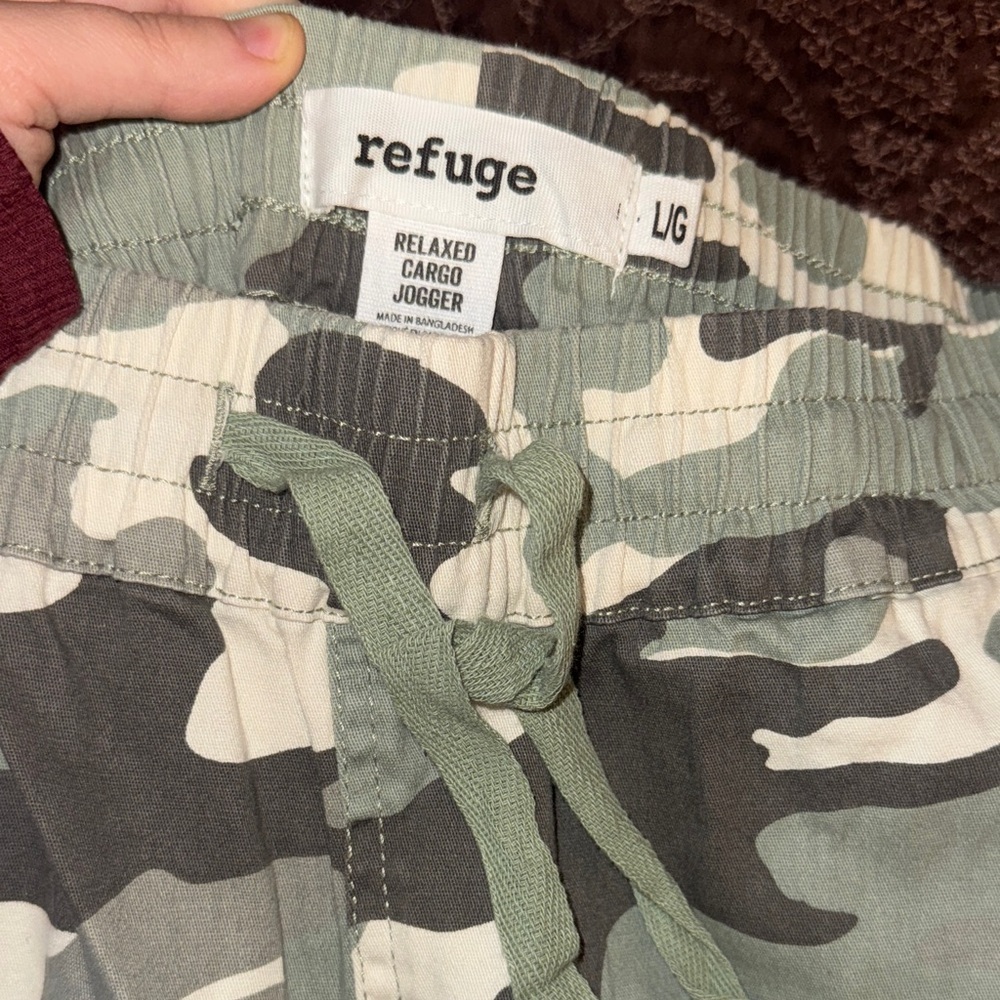 Refuge Green Camouflage Cargo Joggers - Picture 2 of 16